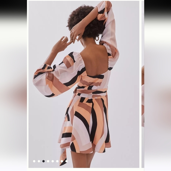 Anthropologie HUTCH Geo Wrap Mini Dress.  Size Small - Picture 5 of 15